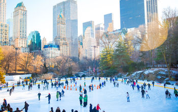 People ice skating in Central Park, New York City