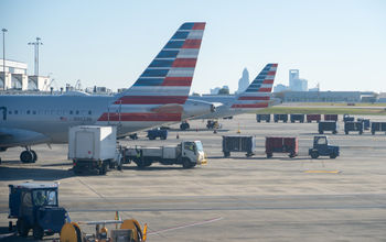 American Airlines airplane at the gate of the Charlotte Douglas International Airport.