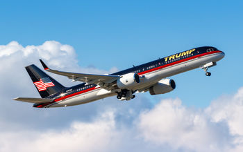 Boeing 757 of Donald Trump departing from Palm Beach airport.