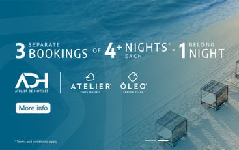 ATELIER de Hoteles Offers Advisors 3 Separate Bookings of 4 Night Each = 1Belong Night