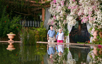 A couple walks through the Vallarta Botanical Gardens.