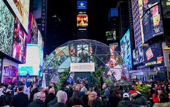 The Dominican Republic's Ministry of Tourism added a giant dome to Times Square.