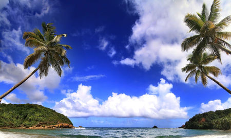 Beautiful beach in Dominica (photo via gydyt0jas / iStock / Getty Images Plus)