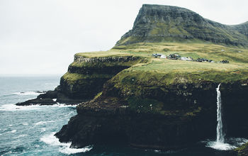 Mulafossur waterfall is located on the remote Faroese island of Vagar.