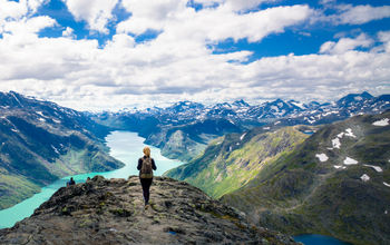 Adobe Stock, adventure travel, norway, female traveler, woman traveler, outdoor travel, nature travel, hiking, besseggen, jotunheimen, norway travel