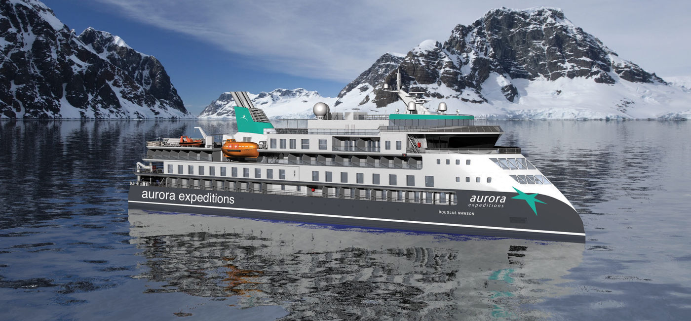 Image: A rendering of the Douglas Mawson (Photo Credit: Aurora Expeditions)