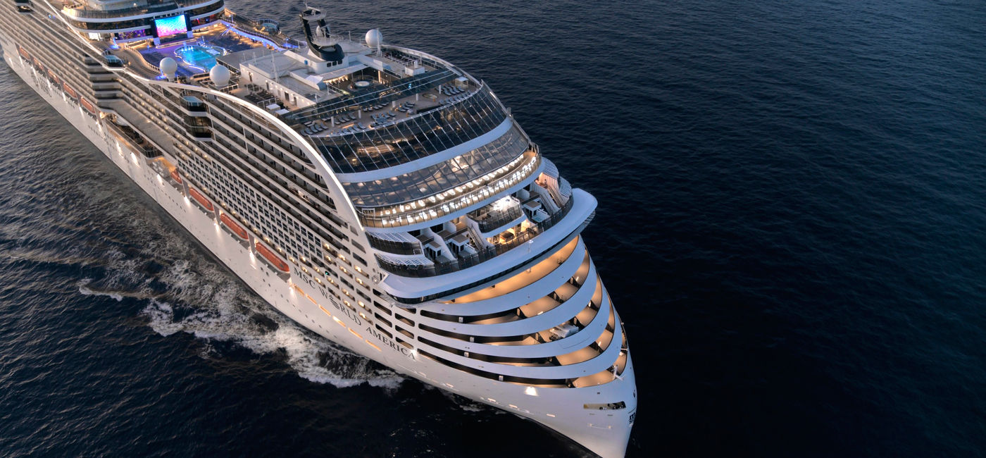 Image: MSC World America at sea. (Photo Credit: MSC Cruises)