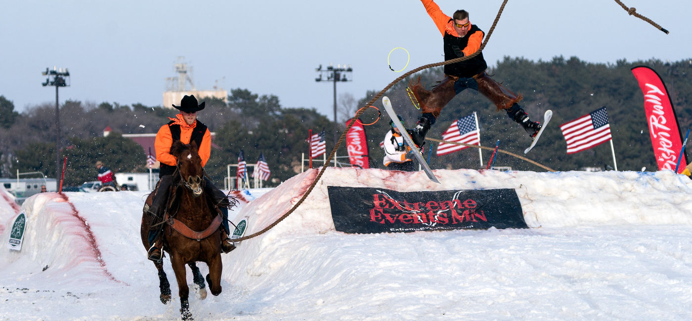 Image: Skijoring competition. (Photo via Lorie Shaull)