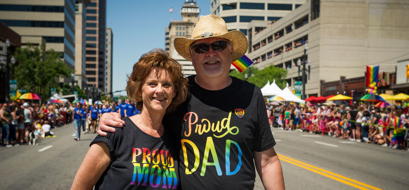 Image: These parents show their pride at The Utah Pride Festival.