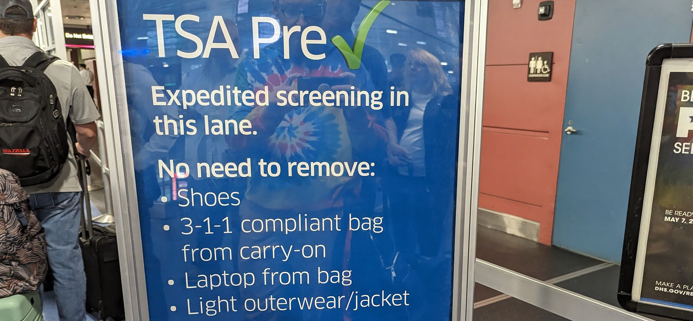 Image: TSA Precheck sign (Photo Credit: Eric Bowman)