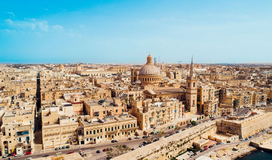 Aerial view of Valletta, Malta