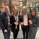 From left to right: Michael Johnson, President, Ensemble; Camille Olivere, Chief Sales Officer, Globus; Shawn Tubman, SVP Regent Seven Seas Cruises; and Shahla Lalani, SVP, Marketing, Ensemble.