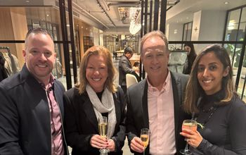 From left to right: Michael Johnson, President, Ensemble; Camille Olivere, Chief Sales Officer, Globus; Shawn Tubman, SVP Regent Seven Seas Cruises; and Shahla Lalani, SVP, Marketing, Ensemble.