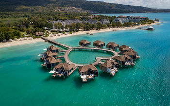 Over-the-Water Bungalows at Sandals South Coast, Whitehouse, Jamaica.