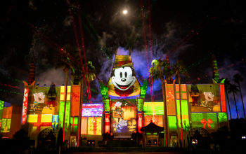 "Jingle Bell, Jingle BAM!" nighttime spectacular at the Disney Jollywood Nights event.