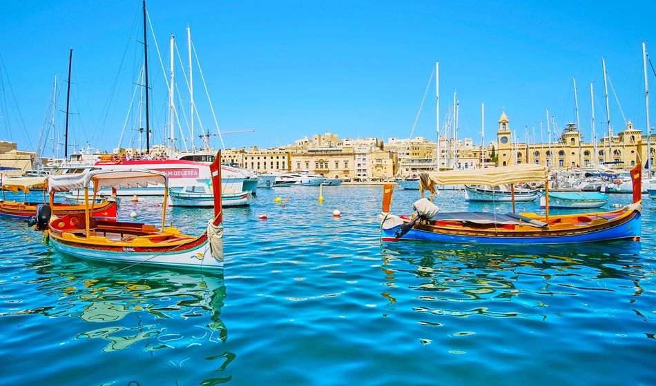 Maltese Fishing boats on the Birgu waterfront