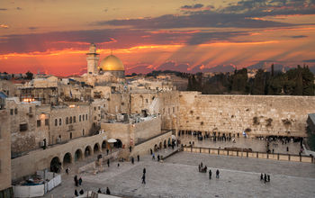 The Western Wall at the Temple Mount in Jerusalem, Israel.