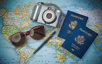 Passports to world travel, passport, travel, map, planning, plan,