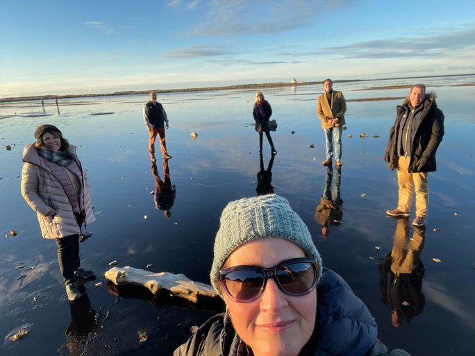 Travelers at the Vestrahorn Viking Village, Iceland