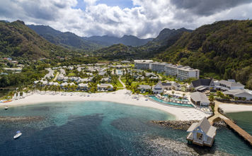 Aerial view over Sandals Saint Vincent and the Grenadines.