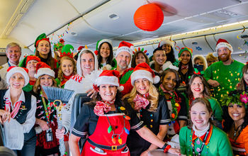 United employees don Christmas attire