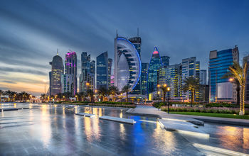 West Bay on the Corniche in Doha, Qatar.