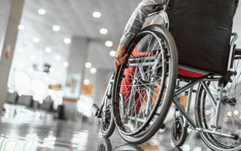 Wheelchair user at the airport.