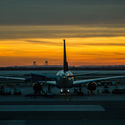 Plane parked at JFK airport in New York.