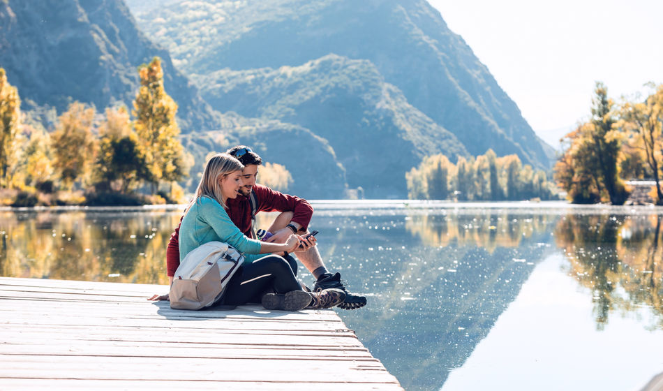 Couple hiking the outdoors