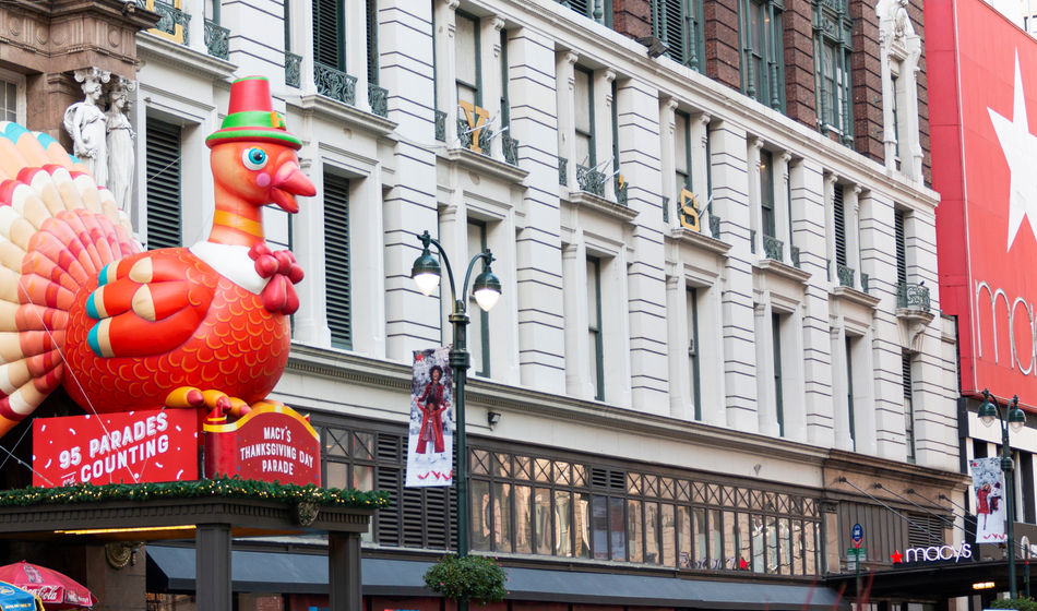 Decorations for the Macy's Thanksgiving Day Parade in New York City